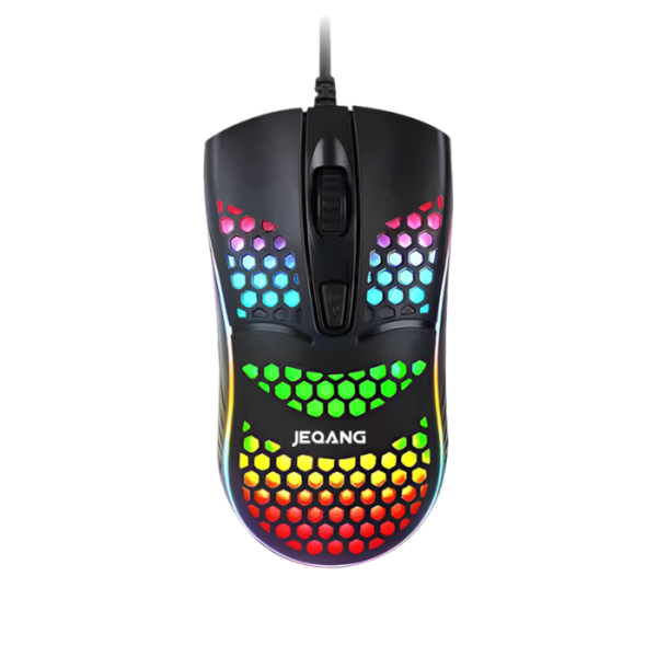 JM-G102 RGB Wired Honeycomb Gaming Mouse – 4D, Lightweight, Colorful Lights